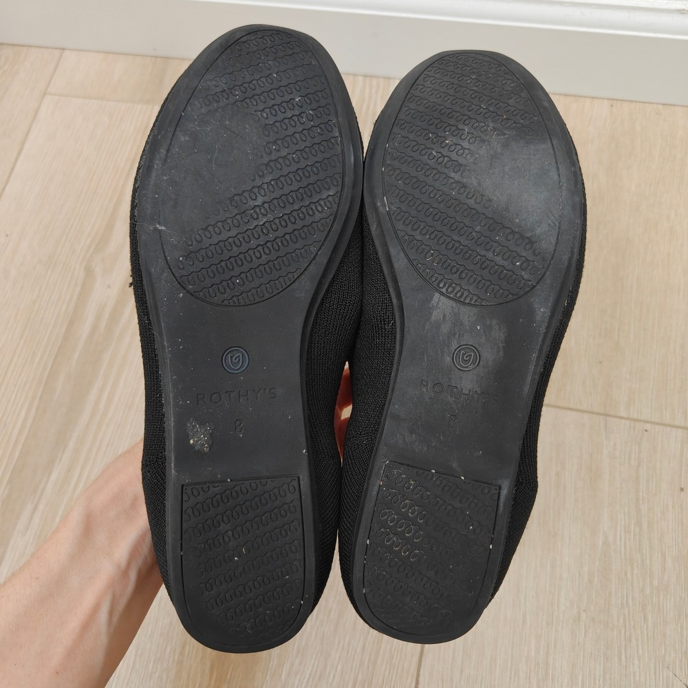 Rothy's Womens The Loafer 8 Black Knit Round Toe Sustainable Quiet Luxury - Picture 6 of 9